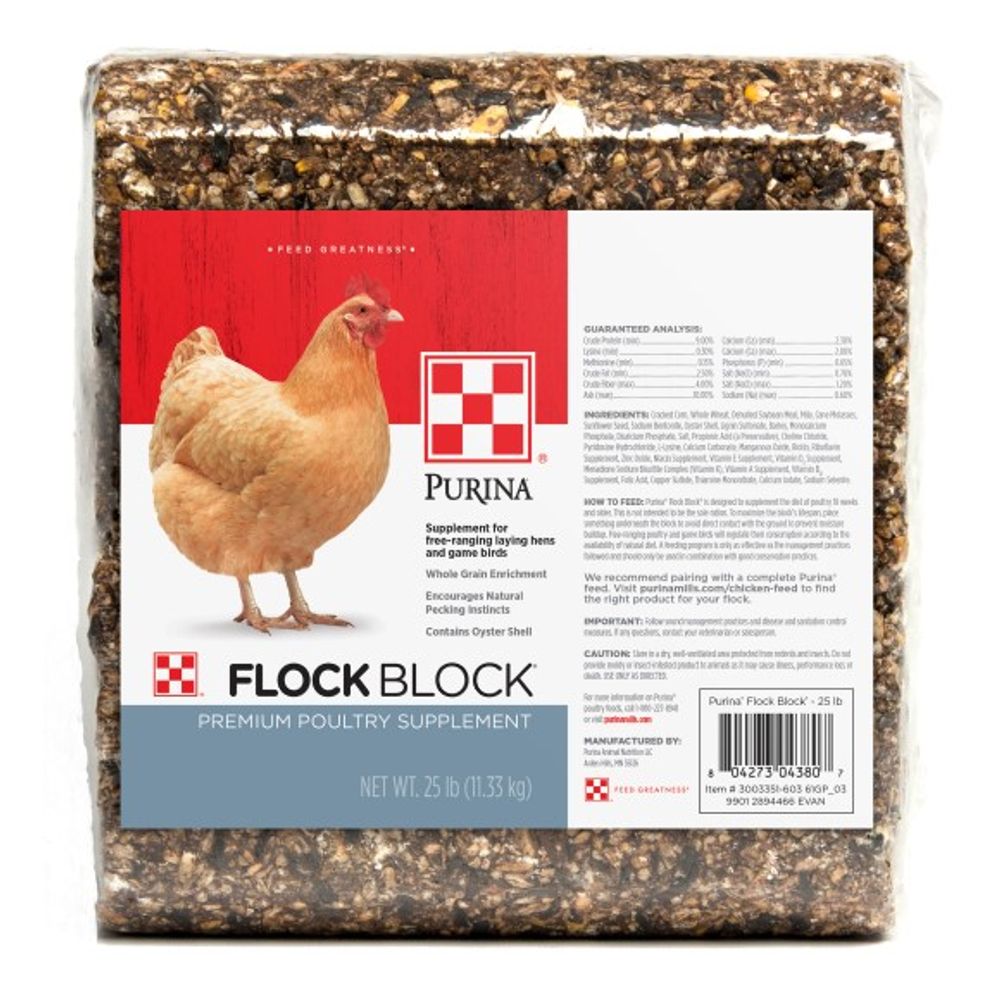 Purina, Flock Block Poultry Supplement, 25 lb
