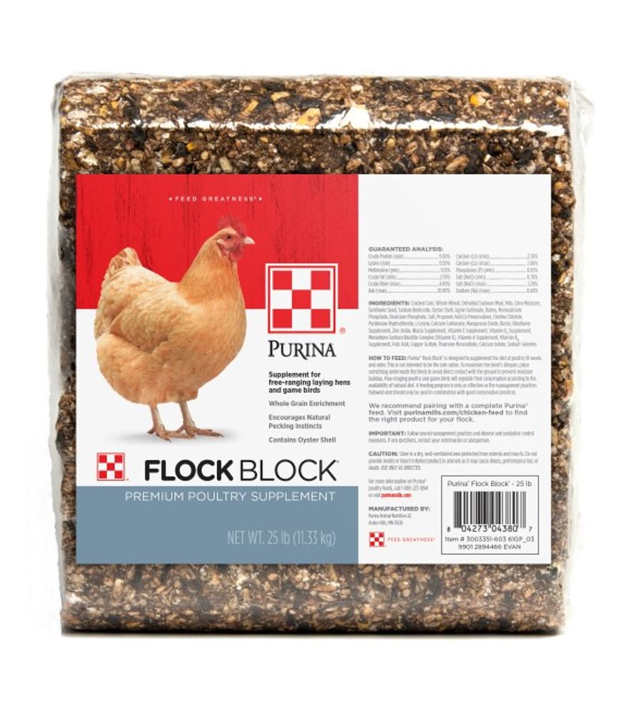 Purina, Flock Block Poultry Supplement, 25 lb