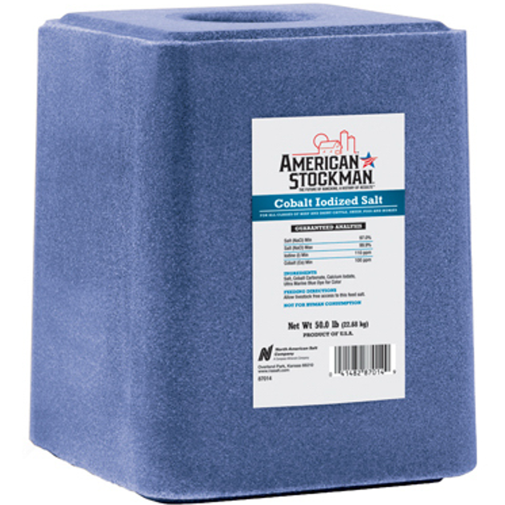 American Stockman Cobalt Iodized Salt Block, 50-Lbs.