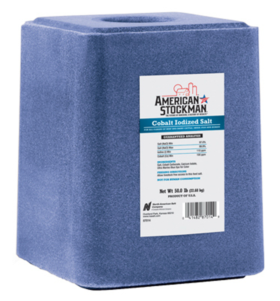 American Stockman Cobalt Iodized Salt Block, 50-Lbs.