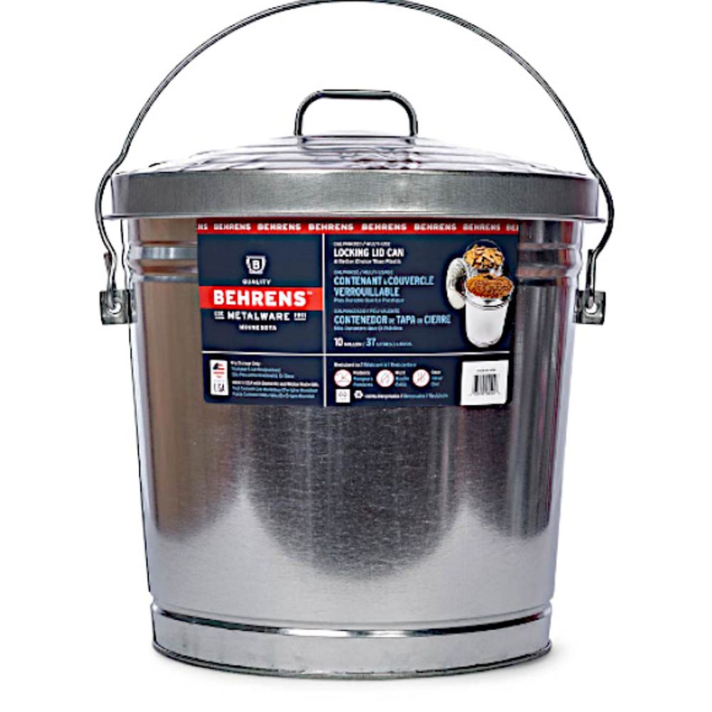 10 Gallon Galvanized Container with Locking Lid