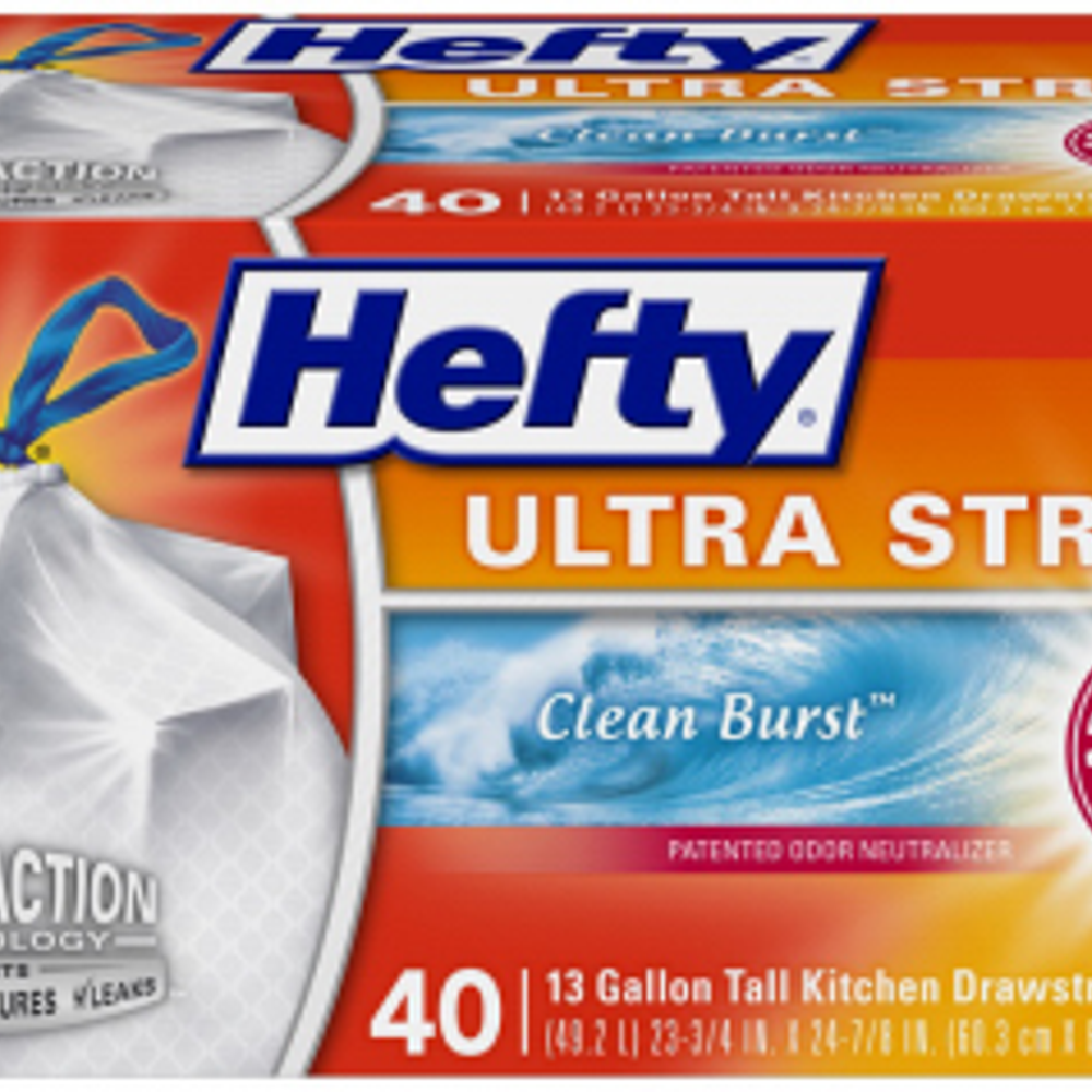 Hefty Ultimate Gripper  Tall Kitchen Trash Bags, Clean Burst, 38-Ct., 13-Gallons
