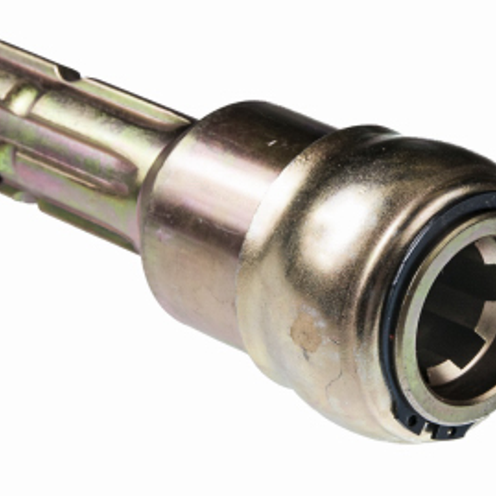 Double HH Extension PTO Adapter, Yellow Zinc-Plated, 1-3/8-In.
