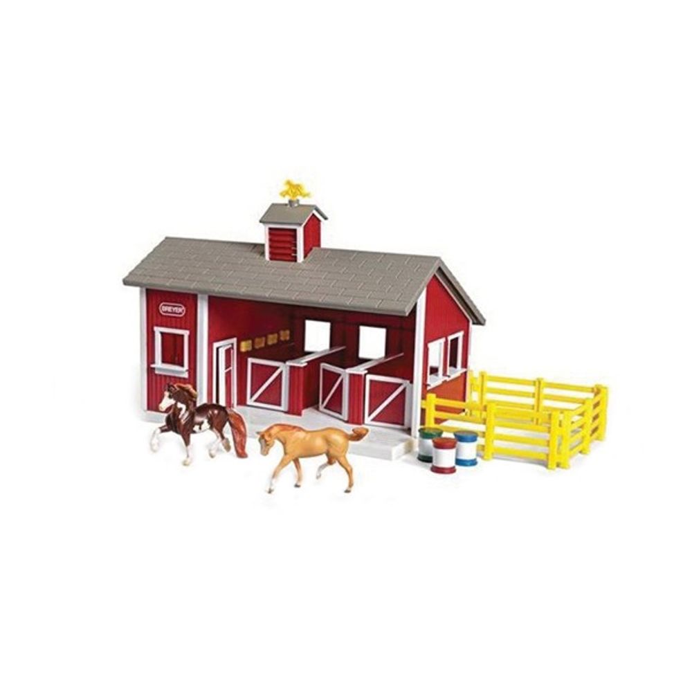 Breyer,  Red Stable Set with Two Horses