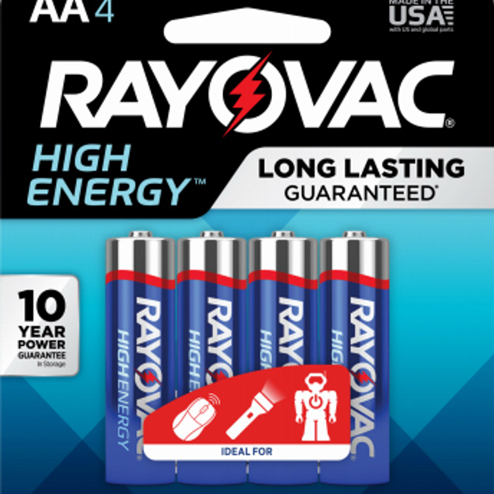 Rayovac Alkaline Batteries, AA, 4-Pk.