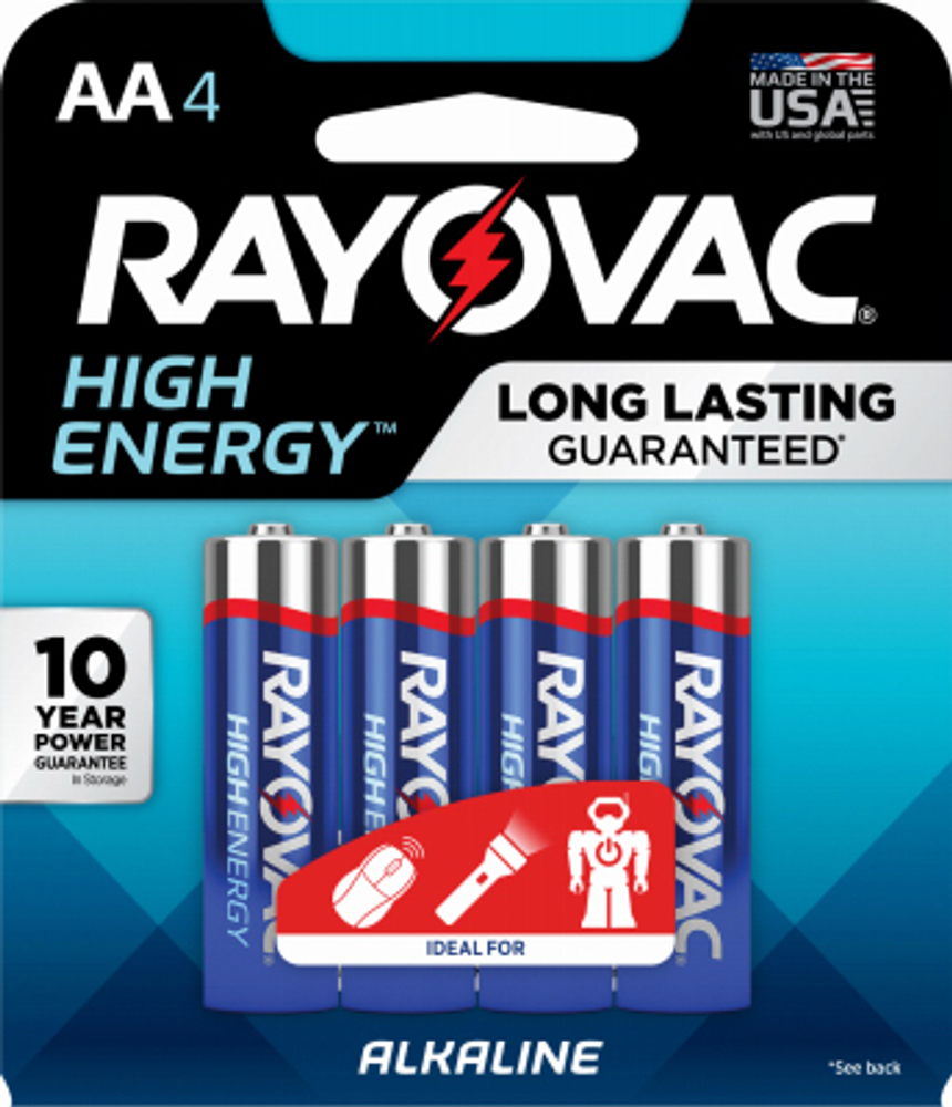 Rayovac Alkaline Batteries, AA, 4-Pk.
