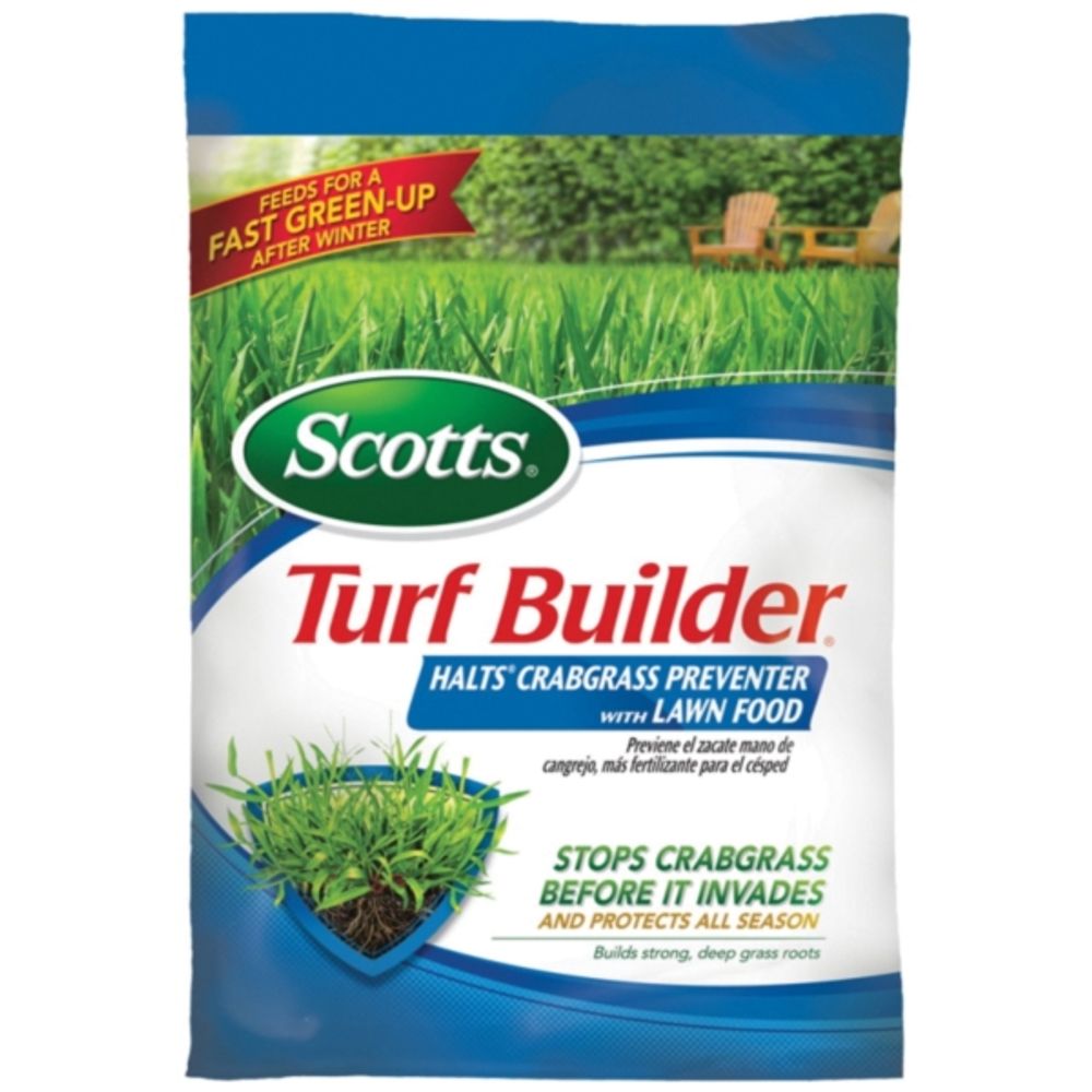 Scotts Turf Builder with Halts Crabgrass Preventer and Lawn Fertilizer, 30-0-4, 5,000 sq. ft.
