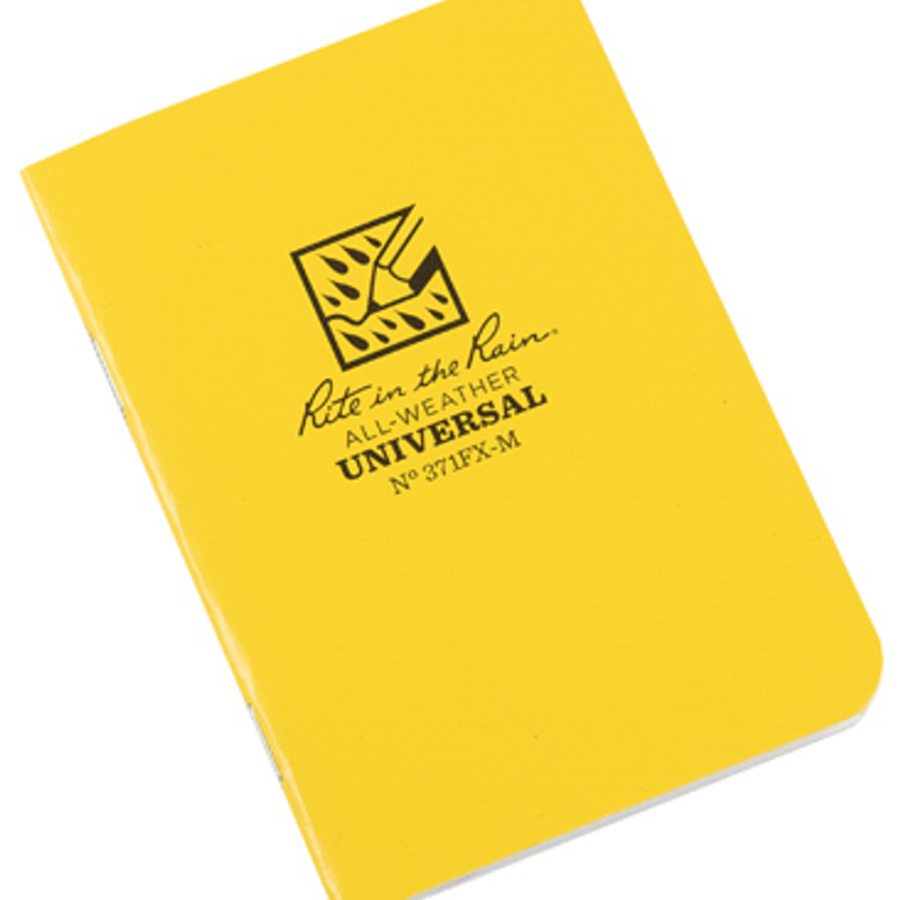 All-Weather Mini Notebook, Side Stapled, Yellow, 3-1/4 x 4-5/8-In., 3-Pk.