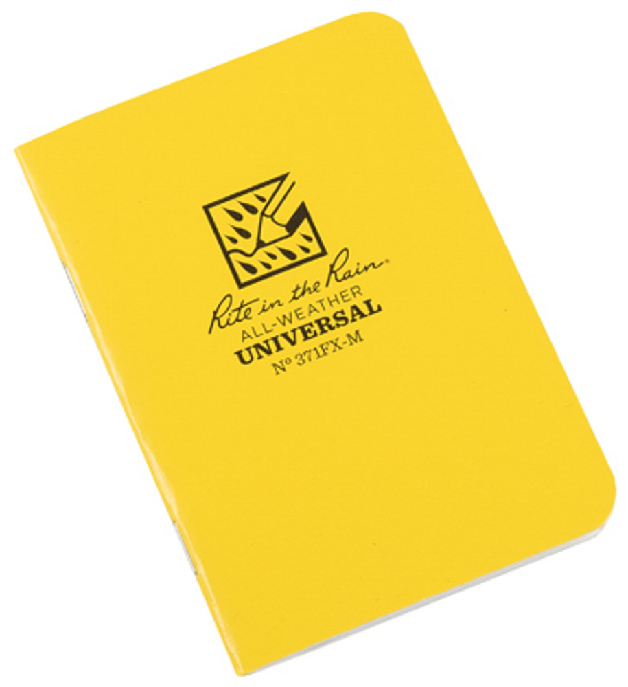 All-Weather Mini Notebook, Side Stapled, Yellow, 3-1/4 x 4-5/8-In., 3-Pk.