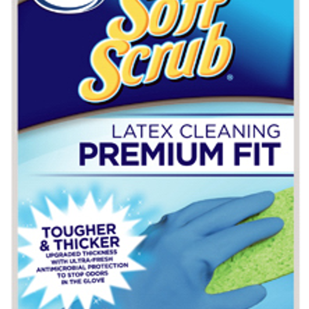 Soft Scrub Latex Gloves, Embossed Grip, Medium, Pr.