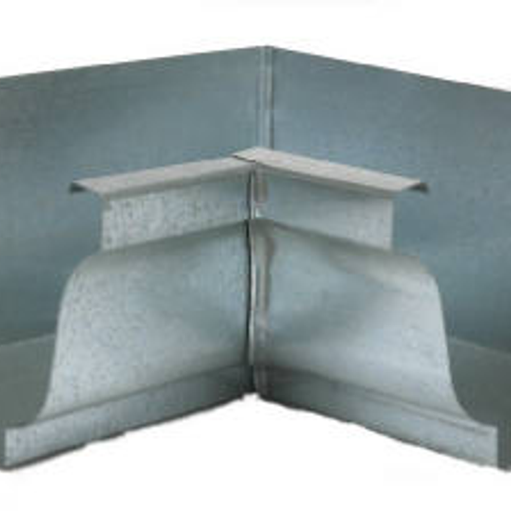 Gutter Inside Mitre, Mill Finish Galvanized Steel, 4-In.