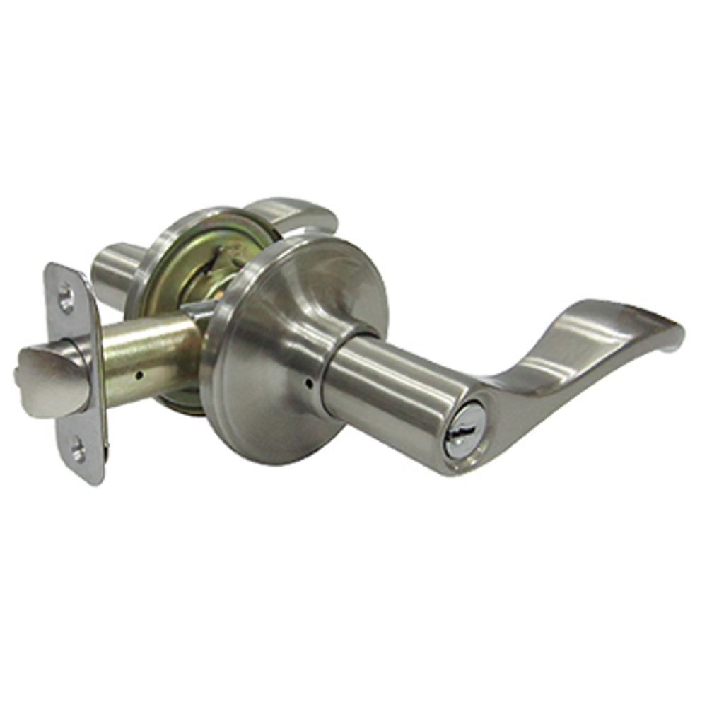 Tru-Guard Reversible Naples Entry Lever Lockset, Satin Nickel