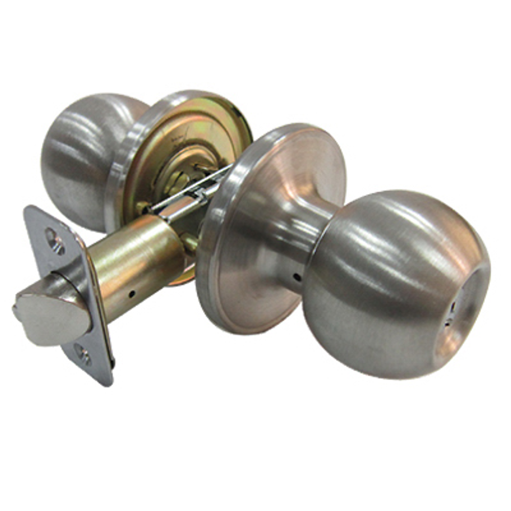 Tru-Guard Entry Lockset, Ball-Style Knob, Stainless Steel