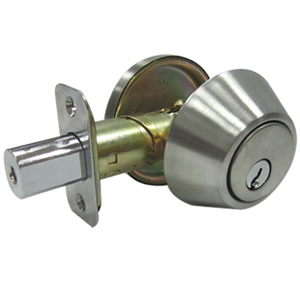 Tru-Guard Single-Cylinder Deadbolt, Stainless Steel