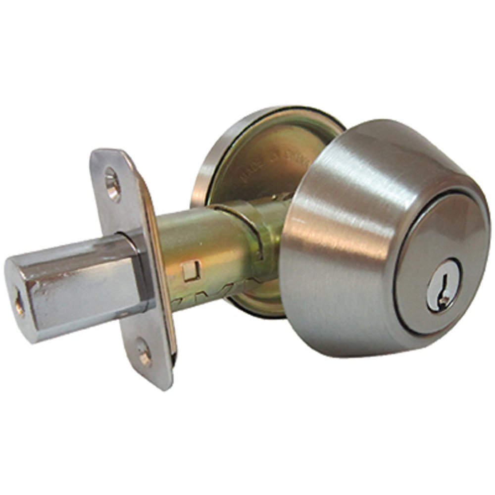 Tru-Guard Single-Cylinder Deadbolt, Satin Nickel