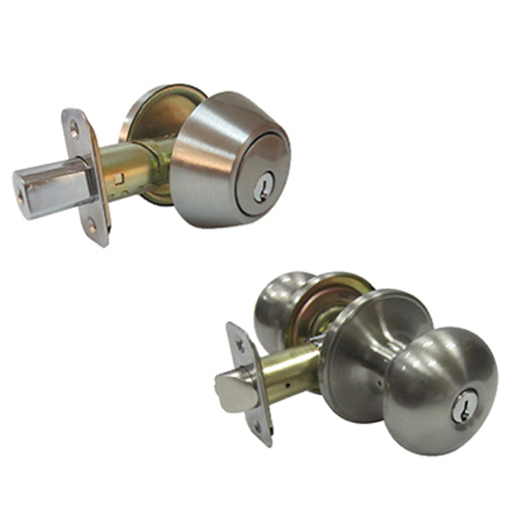 Tru-Guard Mushroom Combo Lock Pack, Satin Nickel | Wilco
