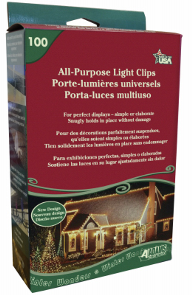 Adams Mfg. Light Holder Clips, 100-Ct.