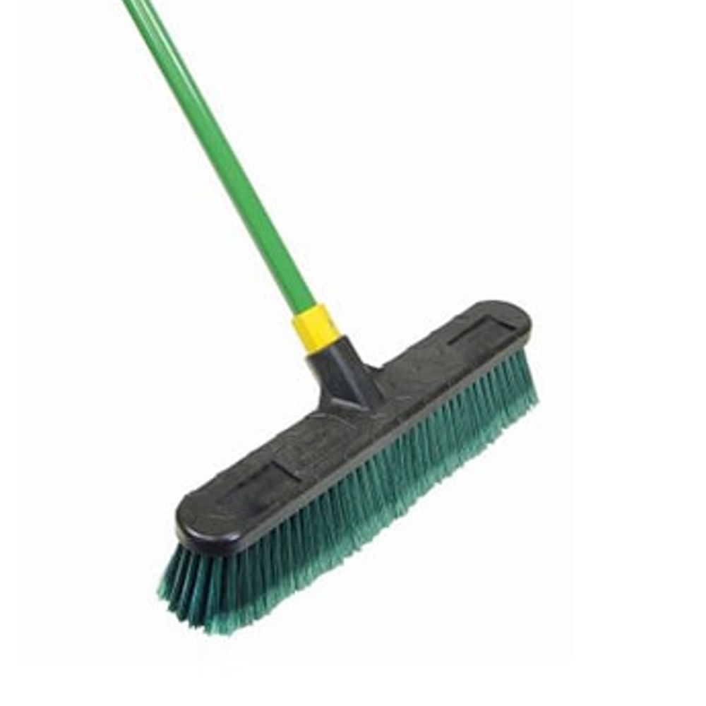 Quickie Bulldozer Indoor/Outdoor Push Broom, 18 in.