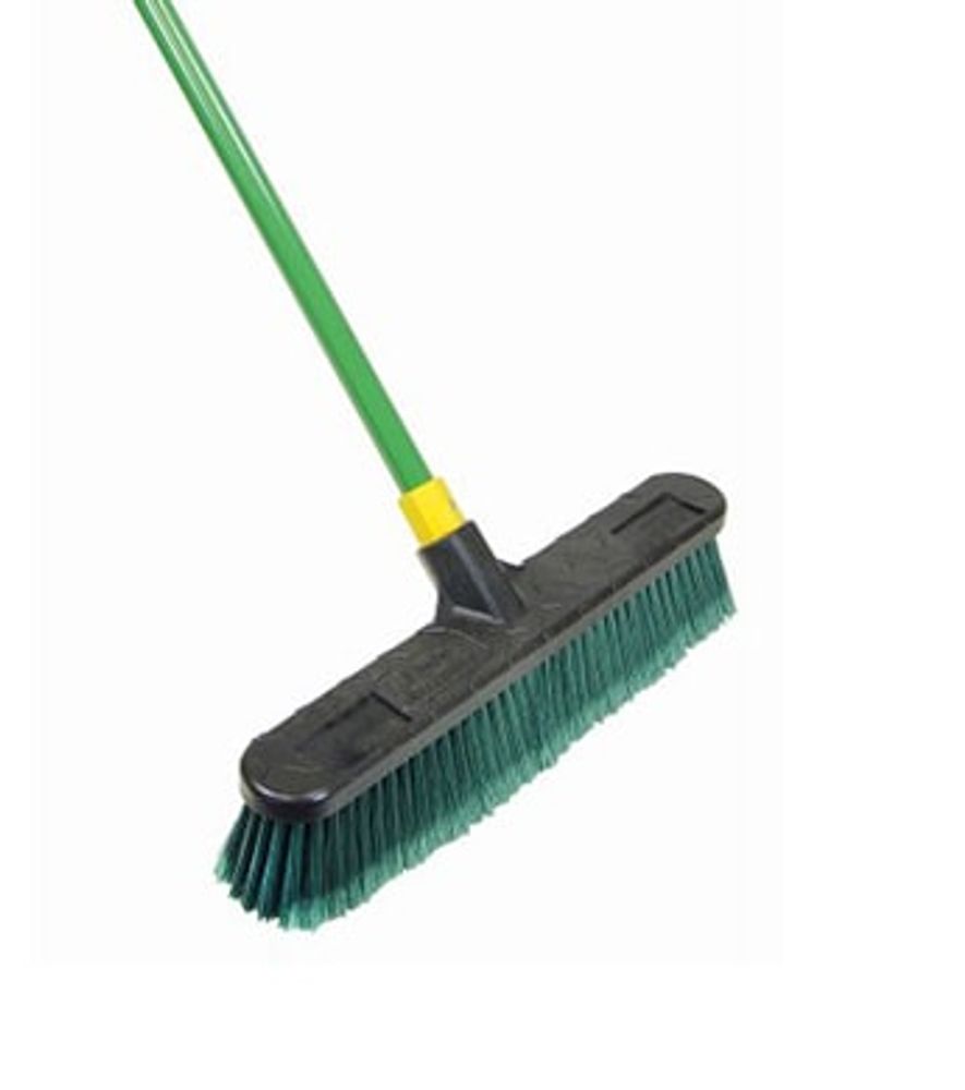 Quickie Bulldozer Indoor/Outdoor Push Broom, 18 in.