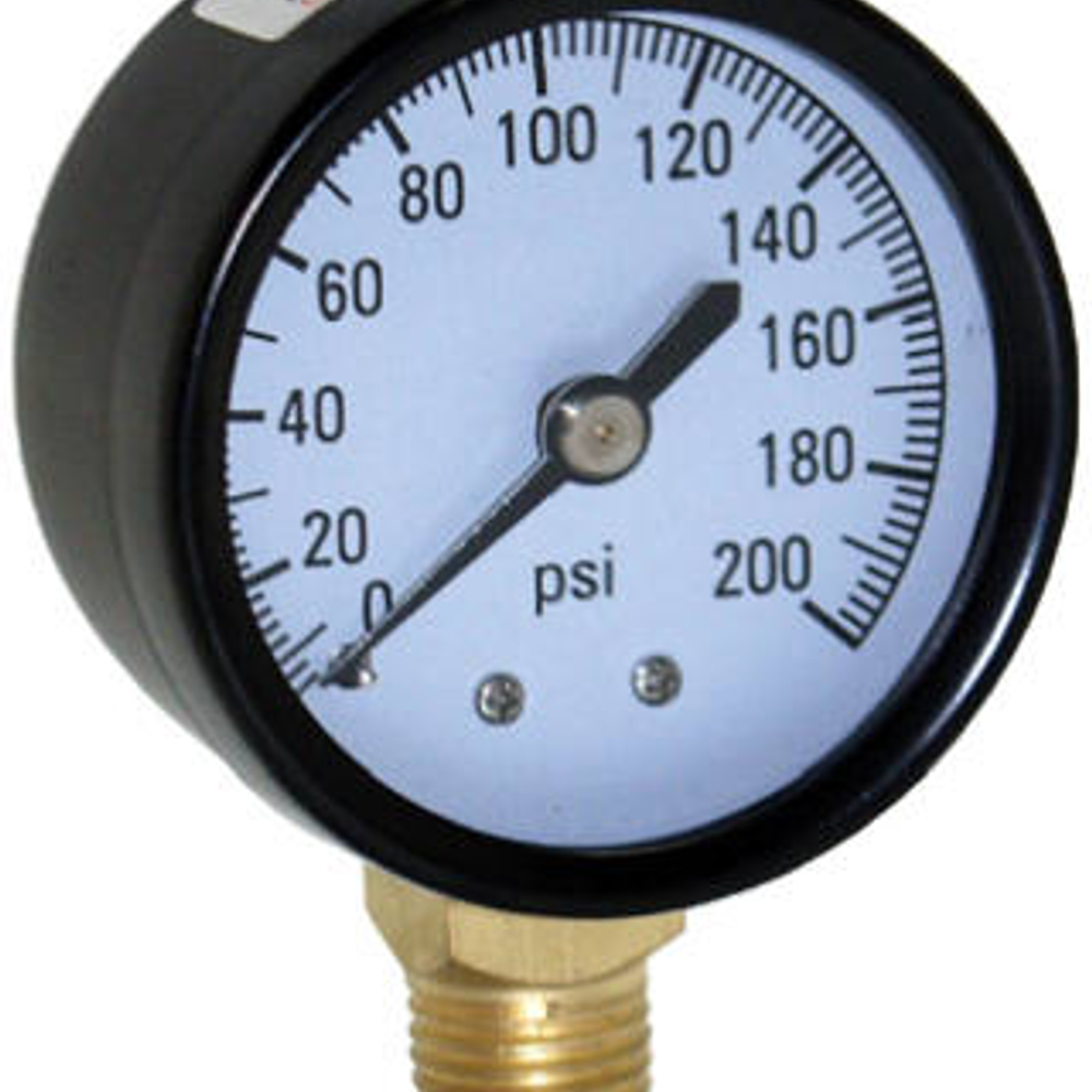 Water Source Water Pressure Tank Gauge, .25-In. Bottom Mount, 100-Lbs.
