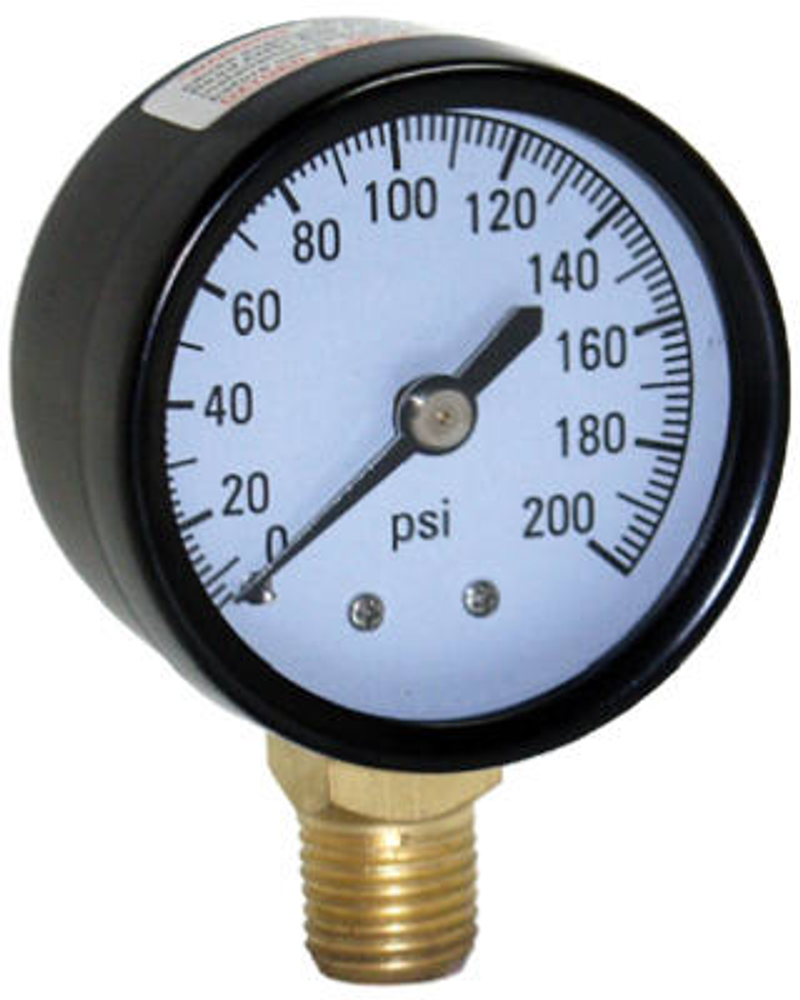 Water Source Water Pressure Tank Gauge, .25-In. Bottom Mount, 100-Lbs.