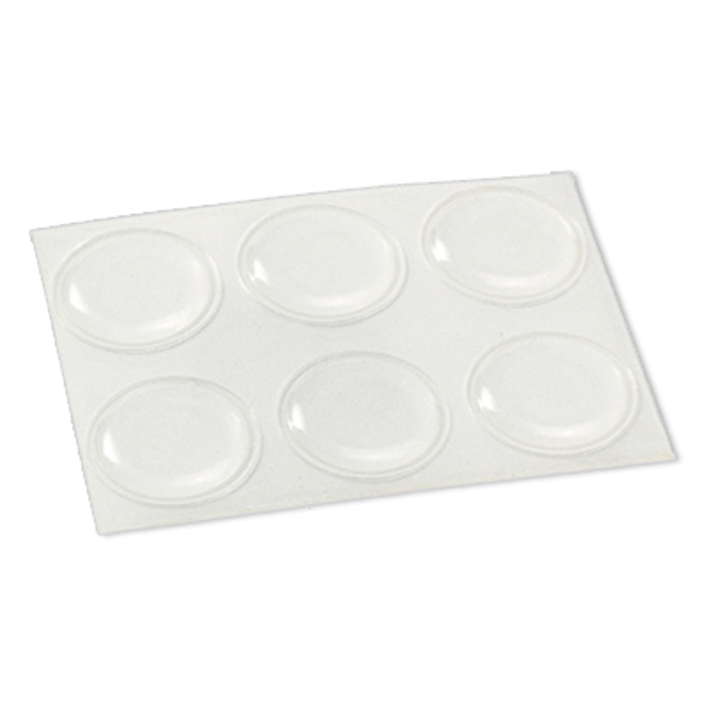 TruGuard Vinyl Bumpers, Self-Adhesive, Clear, Round, 3/4-In., 6-Pk.