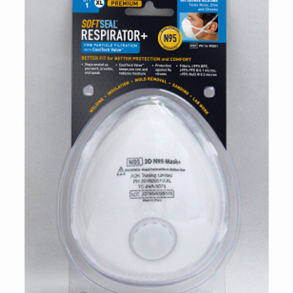 Softseal N95 Valved Safety Mask, XL