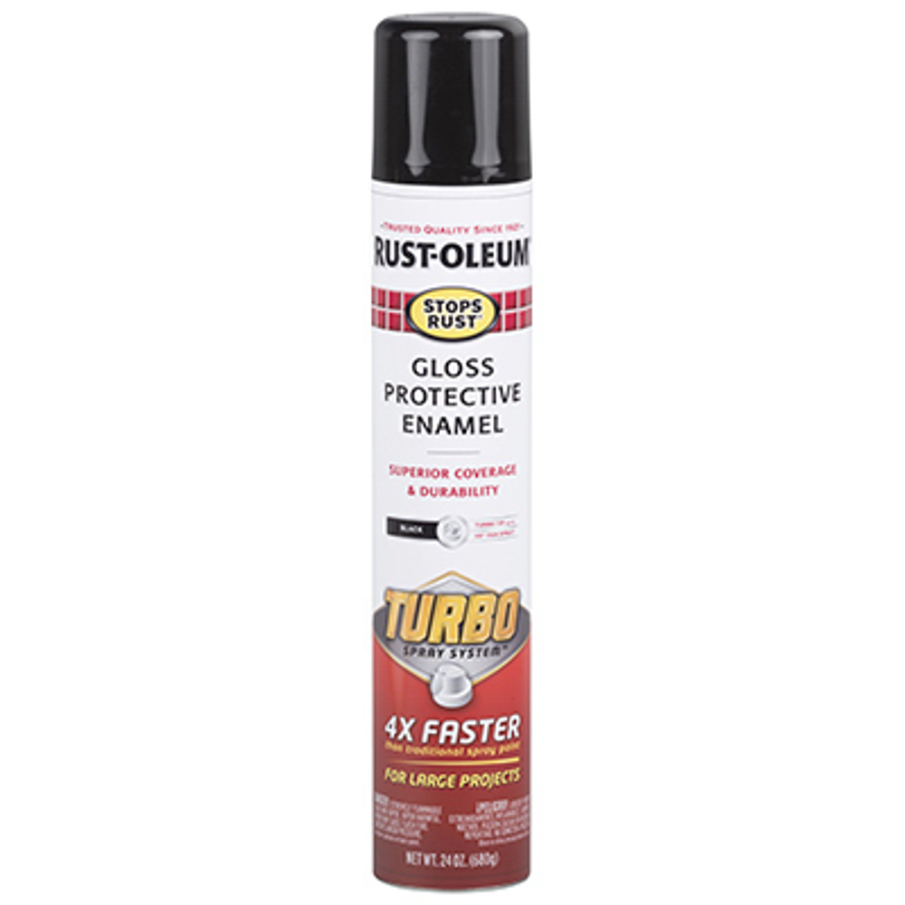 Rust-Oleum Stops Rust Turbo Spray Paint, Gloss Black, 24-oz.