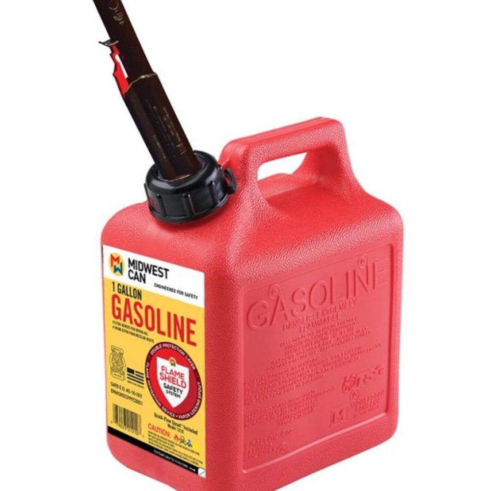 Midwest Can, Quick Flow Spout Plastic Gas Can, 1 gal