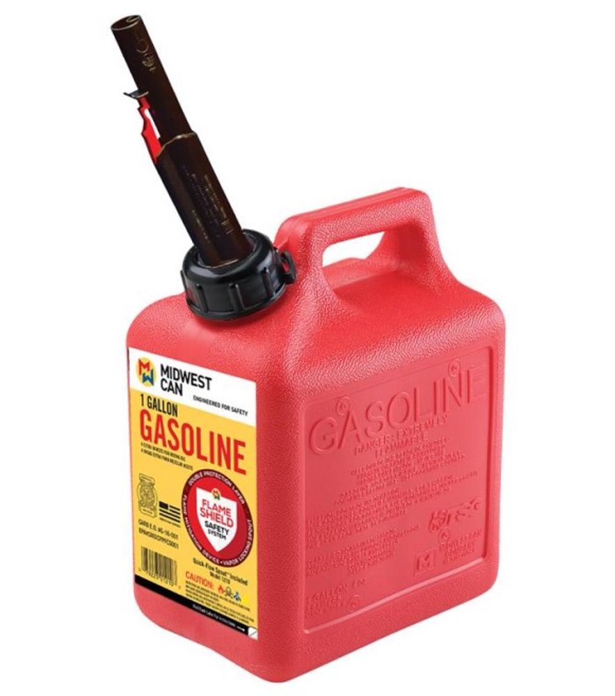 Midwest Can, Quick Flow Spout Plastic Gas Can, 1 gal