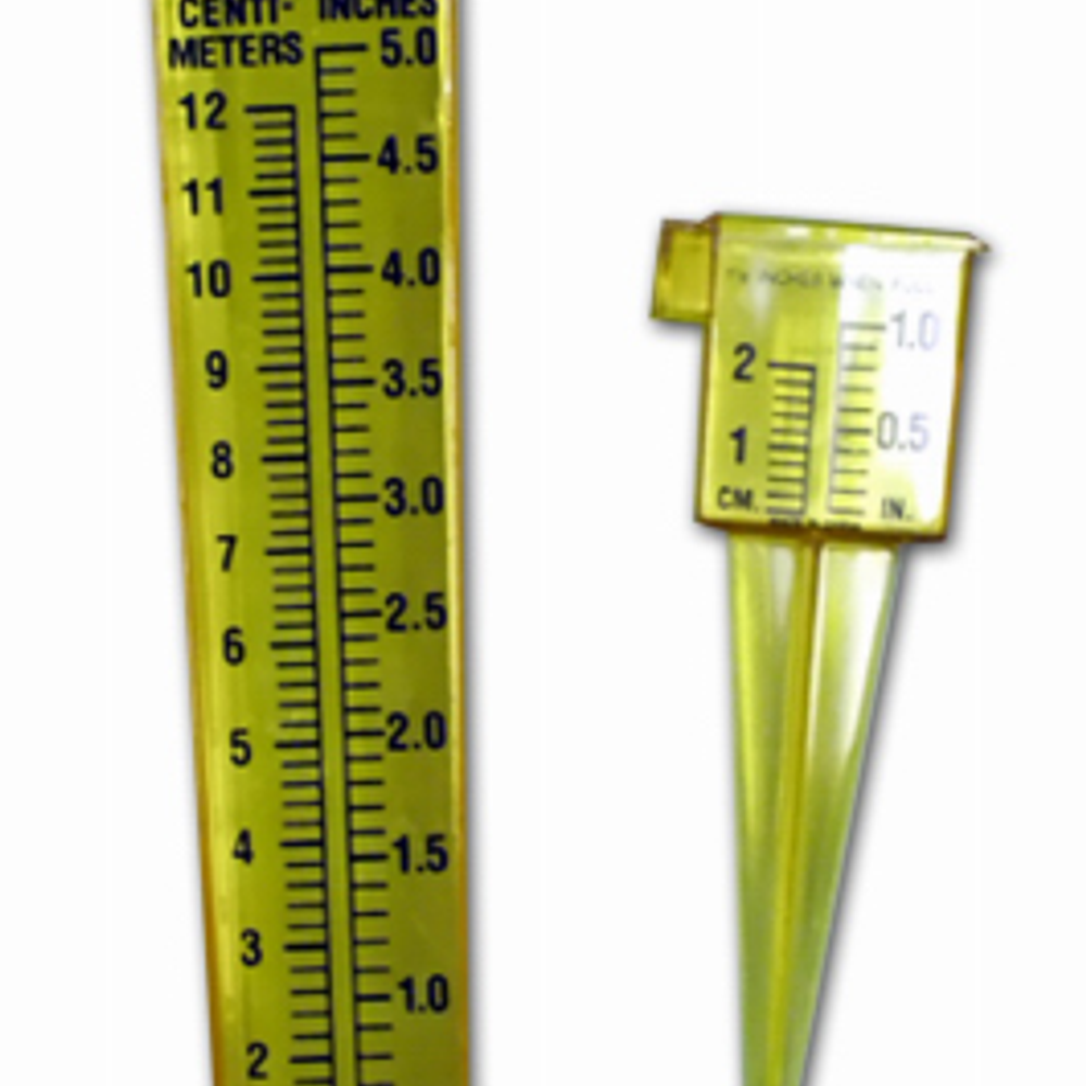 Sprinkler & Rain Gauge, Bright Yellow, 2-Pc.