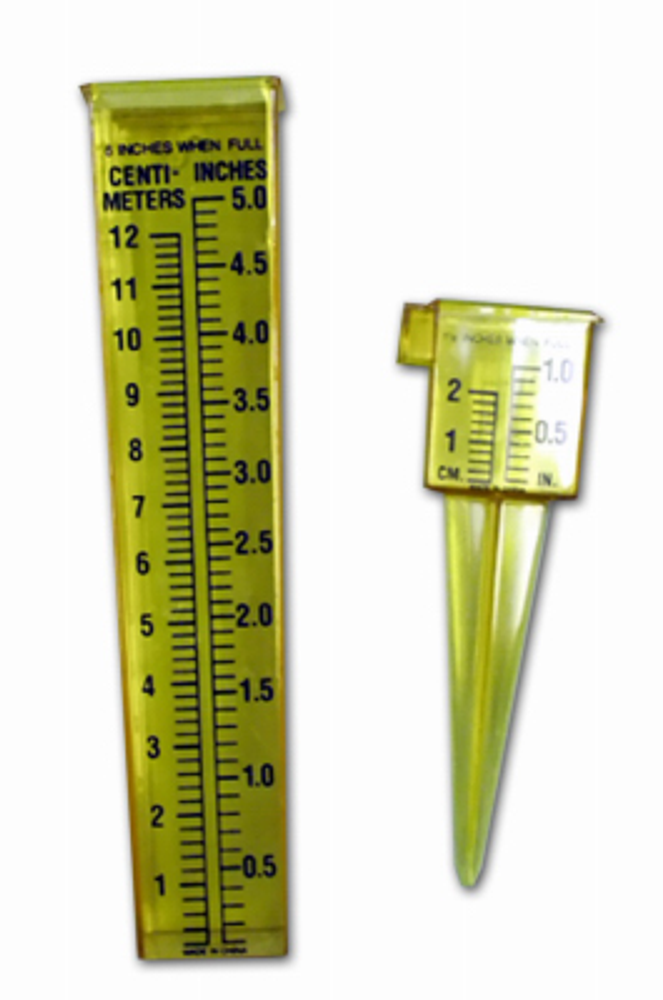 Sprinkler & Rain Gauge, Bright Yellow, 2-Pc.