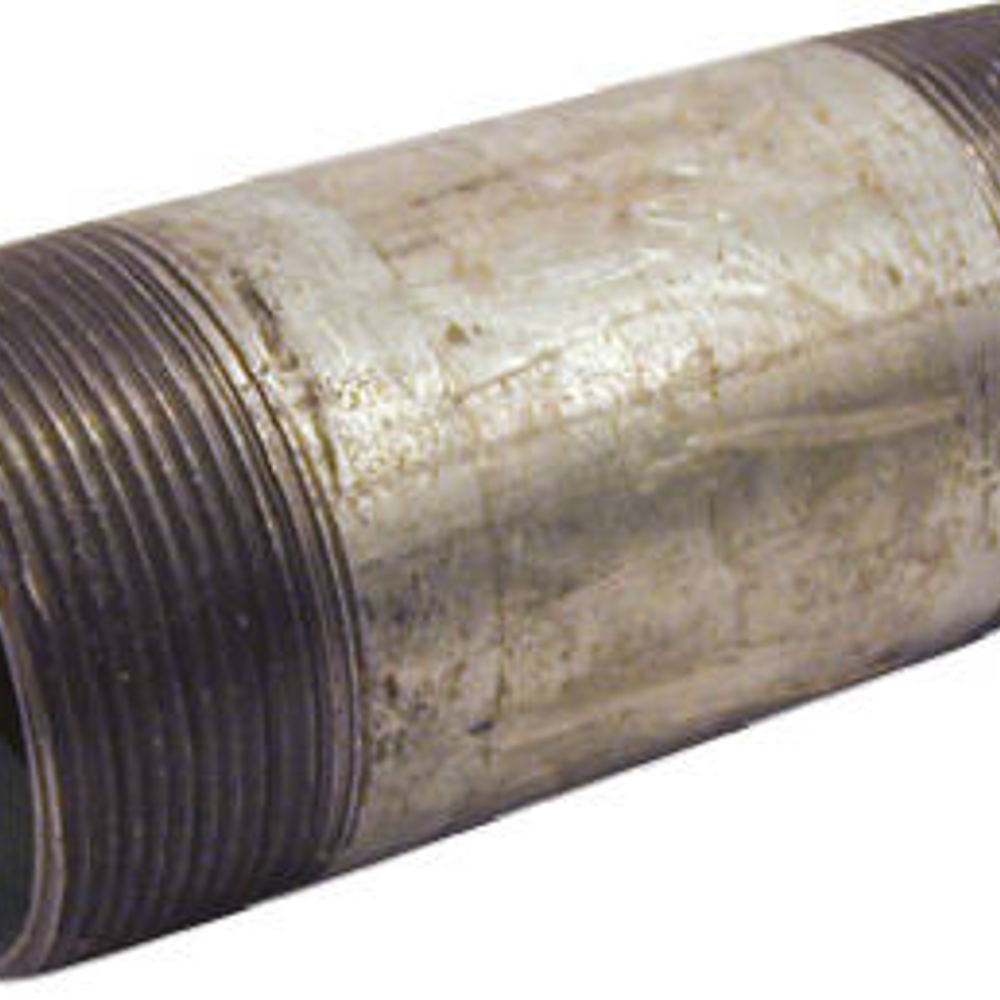 Galvanized Pipe Fitting, Nipple, 1/2 x 6-In.