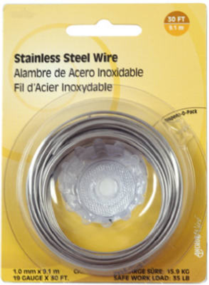 Hillman 19-Gauge Stainless Steel Wire, 30-Ft.