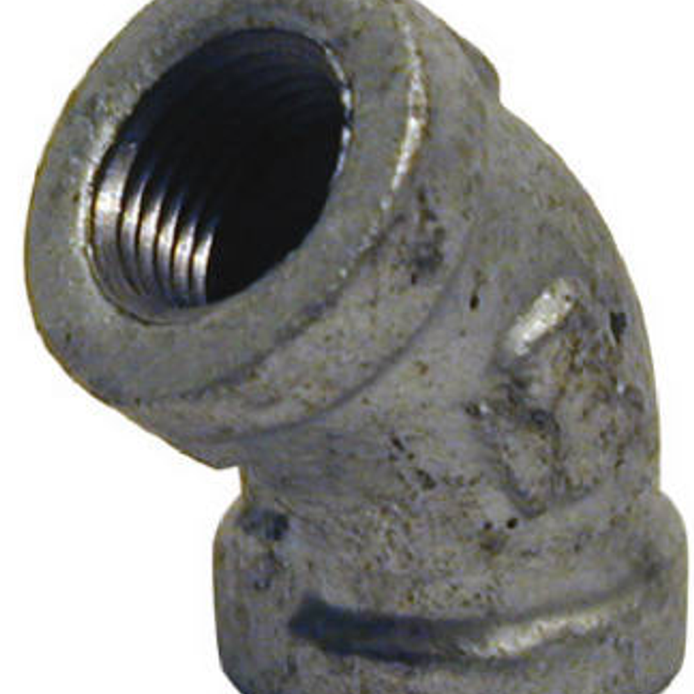 Pipe Fitting, Equal Elbow, 45-Degree, Galvanized, 3/8-In.