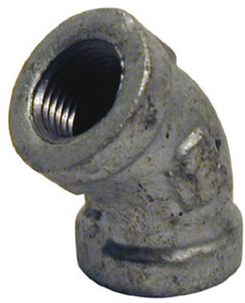 Pipe Fitting, Equal Elbow, 45-Degree, Galvanized, 3/8-In.