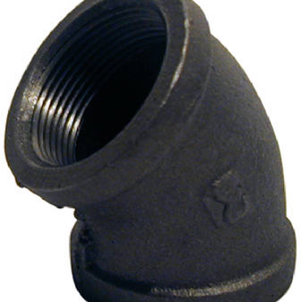 Pipe Fitting, Black Equal Elbow, 45-Degrees, 1-In.