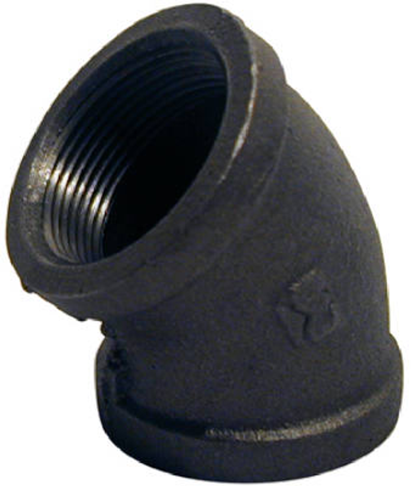 Pipe Fitting, Black Equal Elbow, 45-Degrees, 1-In.