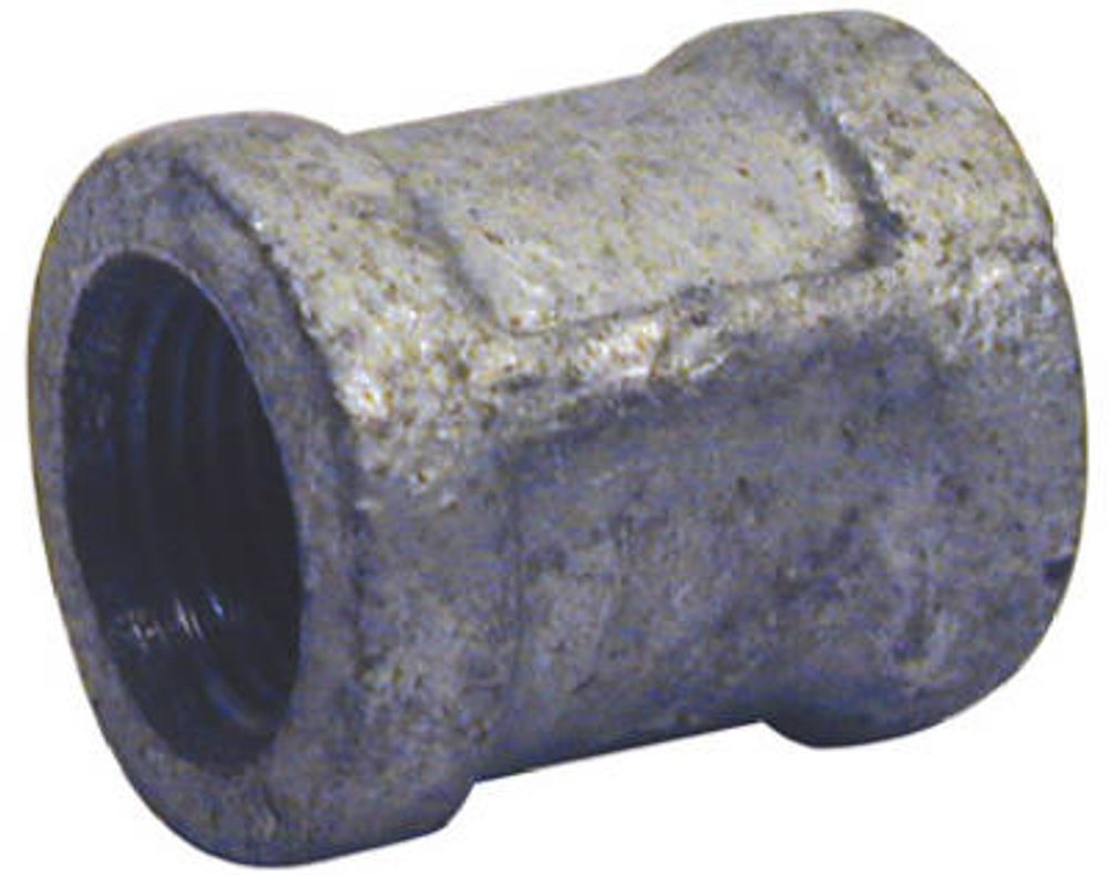 Pipe Fittings, Galvanized Coupling With Stop, 1-1/2-In.