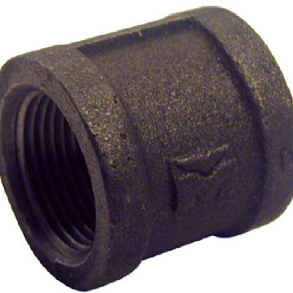 Pipe Fitting, Black RH Coupling, 1-1/4-In.
