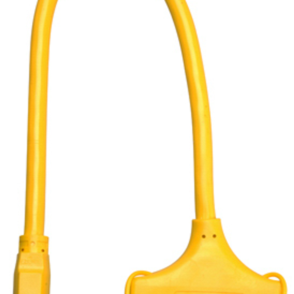 Master Electrician 3-Outlet Extension Cord, 12/3 STW, Yellow, 2-Ft.