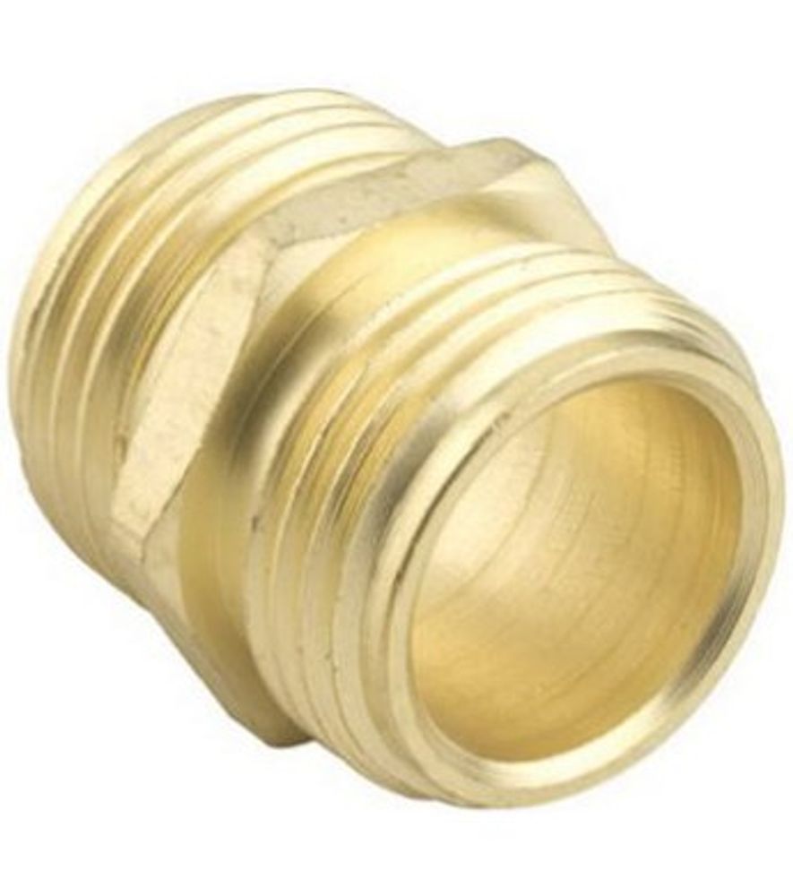 Green Thumb Brass Double Male Swivel Hose Connector 3/4" NH x 3/4" NH