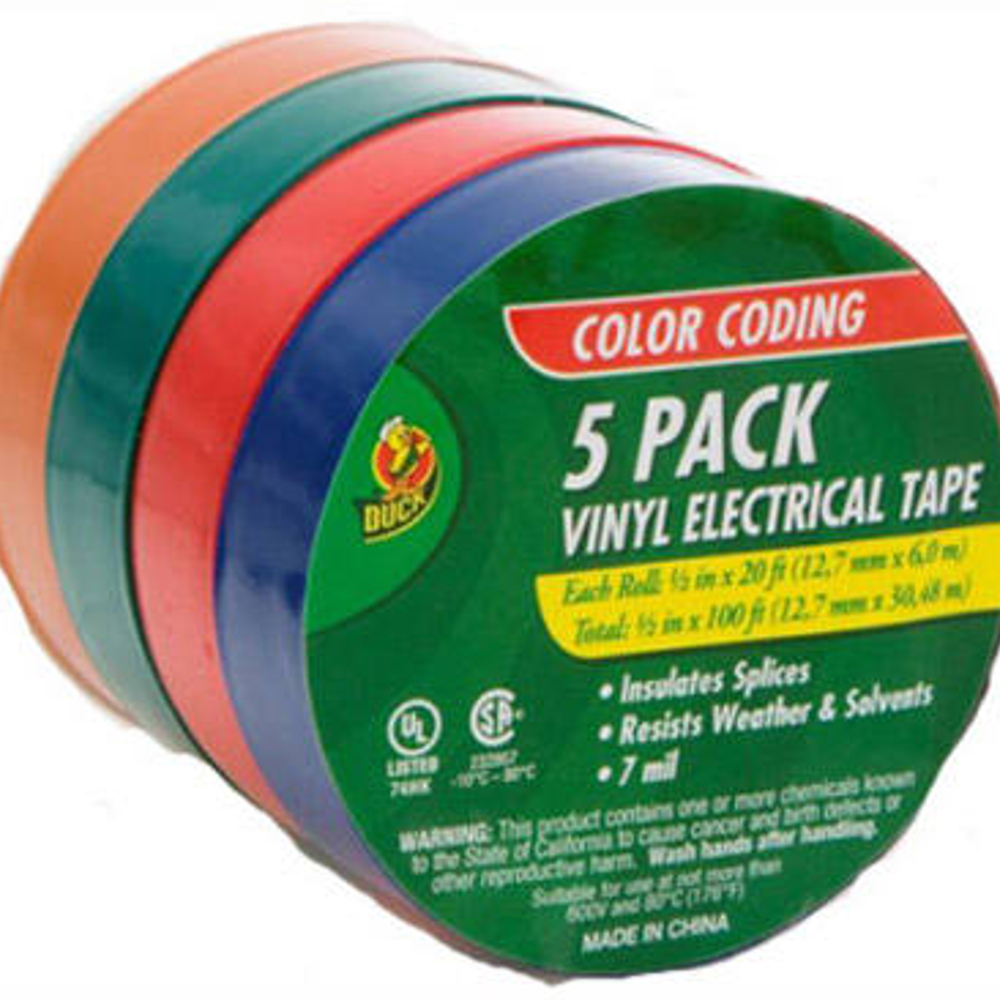 MANCO Assorted Vinyl Electrical Tape, 20-Ft. Rolls, 5-Pk.