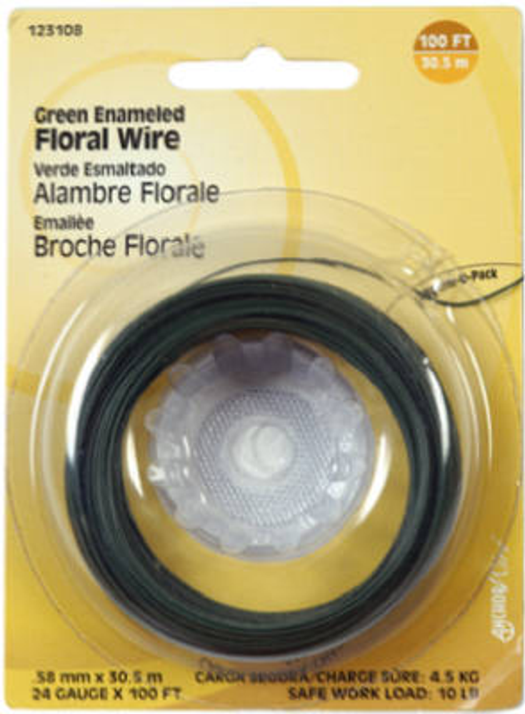 Hillman 24-Gauge Green Floral Wire, 100-Ft.