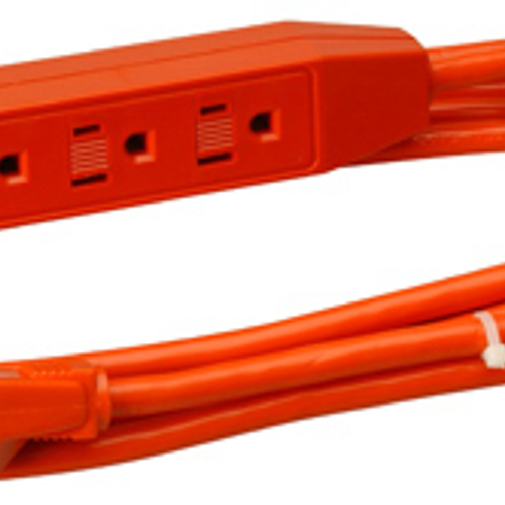 Master electrician 3-Outlet Appliance Cord Power Center, 16/3 SJTW, Orange, 9-Ft.