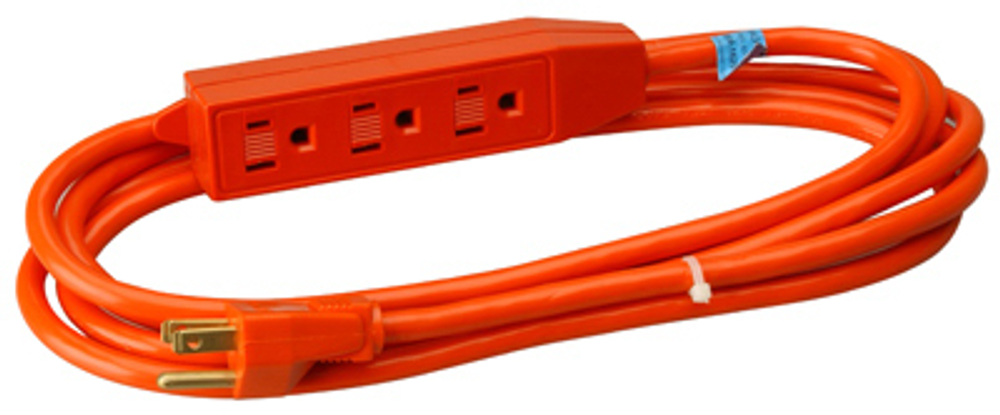 Master electrician 3-Outlet Appliance Cord Power Center, 16/3 SJTW, Orange, 9-Ft.