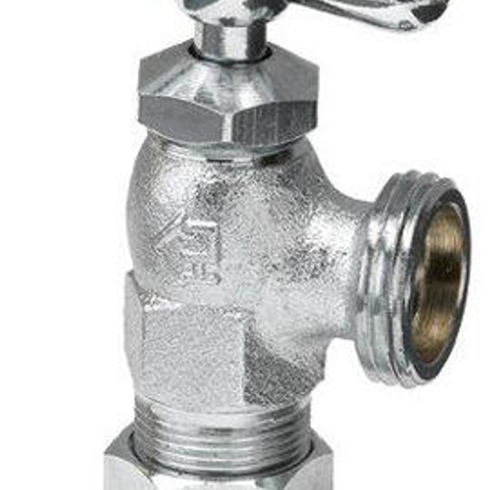 Compression Washing Machine Valve, Chrome Plated Brass, .5 x .75-In.