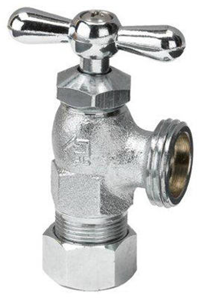 Compression Washing Machine Valve, Chrome Plated Brass, .5 x .75-In.