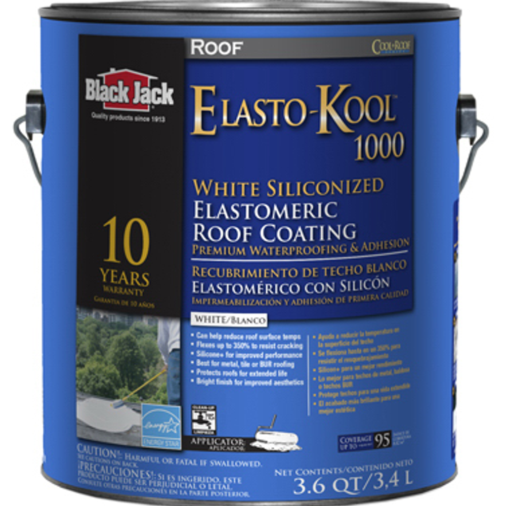 Black Jack Ultra-Roof 1000 Elastomeric Coating, White Siliconized, 3.6-Qts.