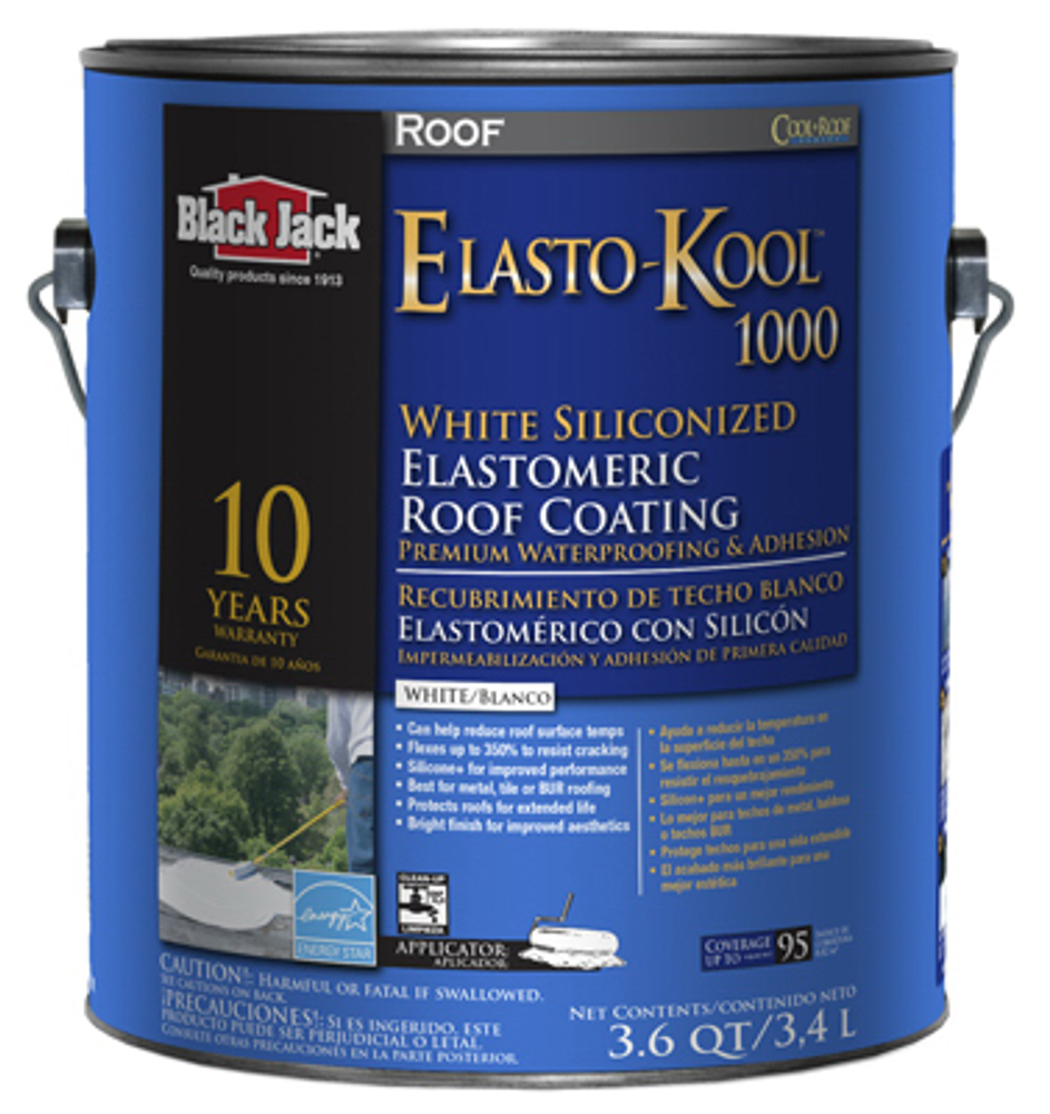 Black Jack Ultra-Roof 1000 Elastomeric Coating, White Siliconized, 3.6-Qts.
